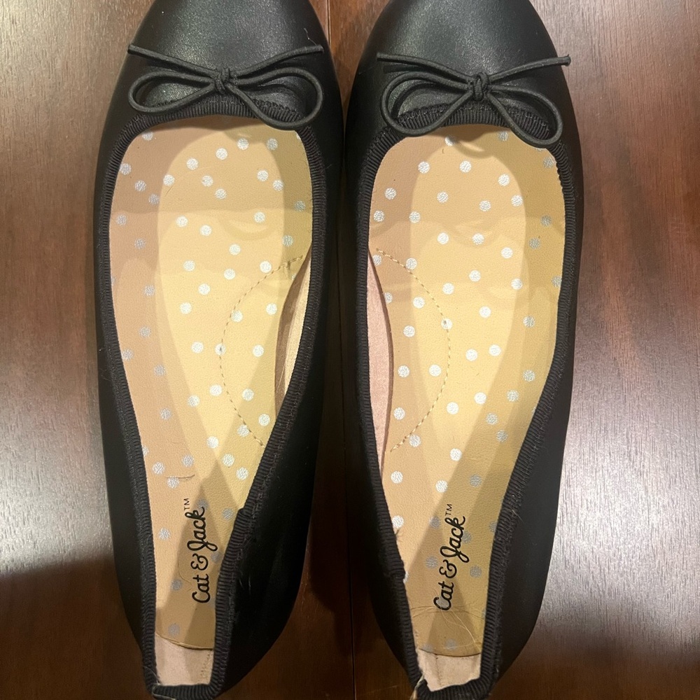 Cat & Jack Black Dress Shoes with Bow